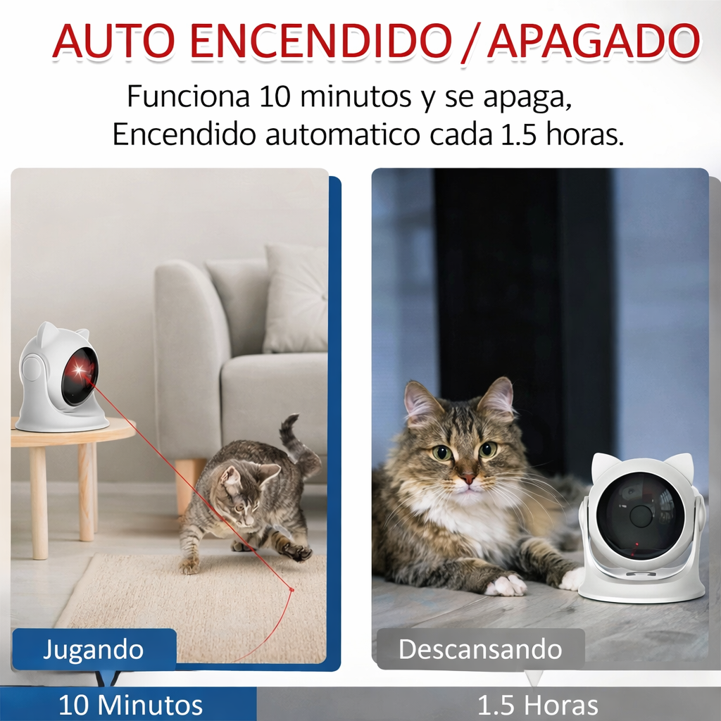 Juguete láser para gatos, juguetes interactivos activados al azar con movimiento recargable automático para gatos de interior/perros/Kittne, modo lento y rápido