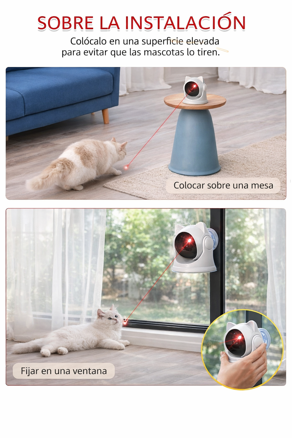 Juguete láser para gatos, juguetes interactivos activados al azar con movimiento recargable automático para gatos de interior/perros/Kittne, modo lento y rápido